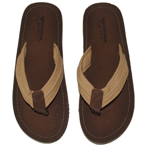 Arizona Mens Adult Flip Flops Canvas Sandals, Tan, Small