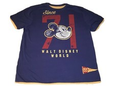 Vintage Mickey Mouse Double Sided Shirt 1971 Yellow  Blue Disney World Official