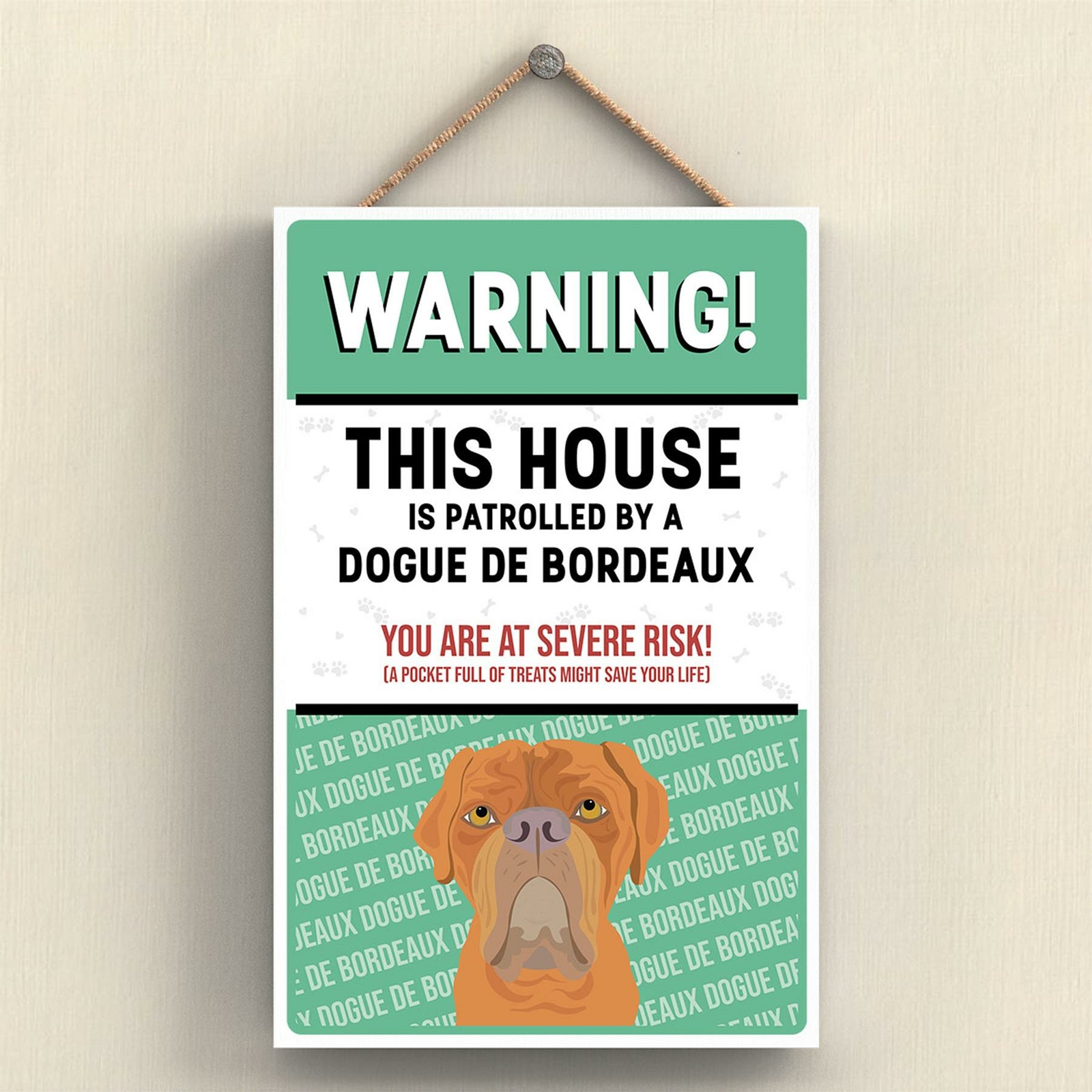 DOGUE DE BORDEAUX WORKS OF K PEARSON DOG BREED ILLUSTRATION WOODEN  PLAQUE