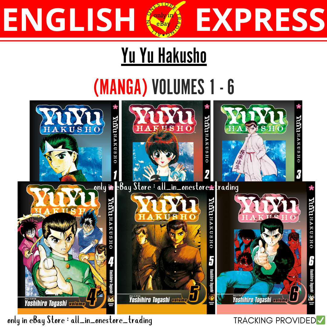 YuYu Hakusho Japanese Manga English Version Volumes 1-6 All New