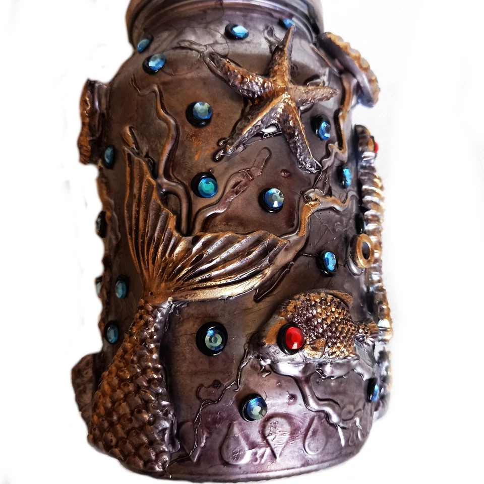 accesorios arte muñeca artista roble original firmado marioneta acuario casa peces regalo Foto 2 de 4