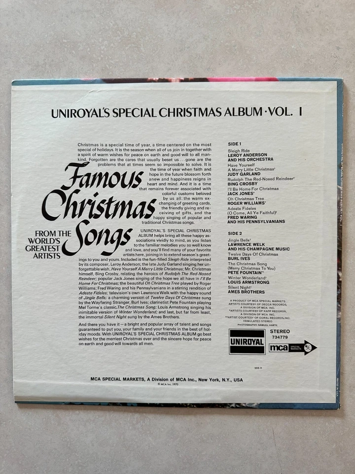 Uniroyal Special Christmas Album Vol 1 - RARE OG NM 1970 vinyl LP- Judy Garland - Image 2 of 4