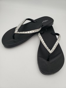 capelli new york rhinestone flip flops