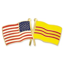 PinMart's USA and South Vietnam Crossed Friendship Flag Enamel Lapel Pin