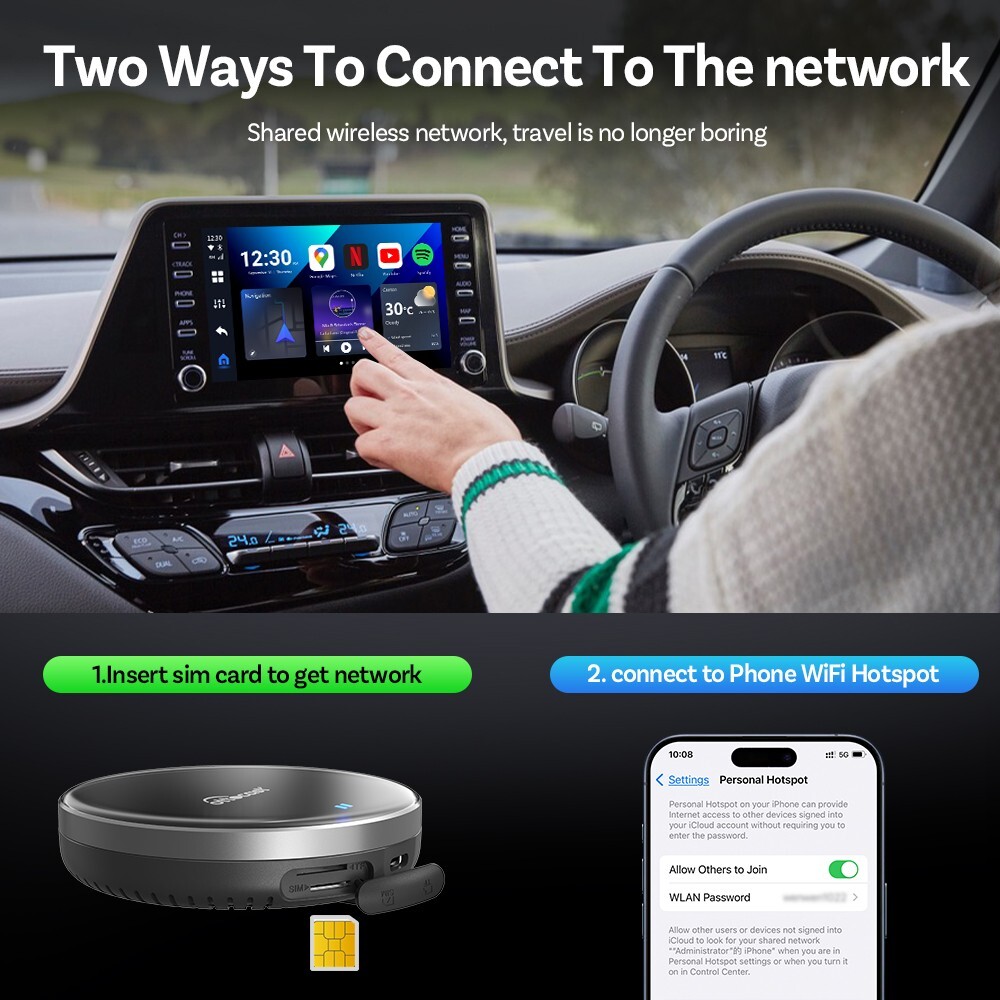 Ottocast P3 Lite Android 12 AIBox YouTube Netflix Player w/Play Store Streamer