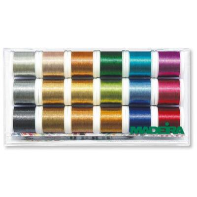 Madeira Stickbox Metallic ''Smooth'' (18 Spulen No.40 à 200m) Maschinenstickgarn