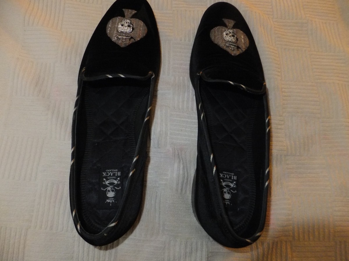 BARKER BLACK Hand embroidered logo Black Velvet 12 barker black men shoes,black in color..size us 11...named  main image 2
