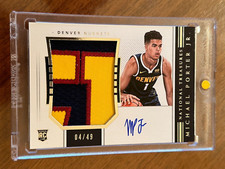 2018-19 National Treasures Michael Porter Jr Rookie RC Patch Auto Horizontal /49