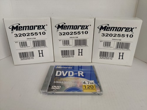 Memorex DVD-R 4.7GB Discs in Jewel Cases - 14 New & Factory Sealed, 1 Open