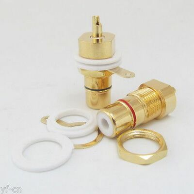 10pcs CMC Gold Plated Copper RCA Female Phono Jack Panel Mount Chassis Connector