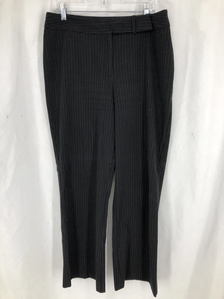 Pantalones Hillard & Hanson negros a rayas 14 (34x32) EE. UU. Foto 2 de 4