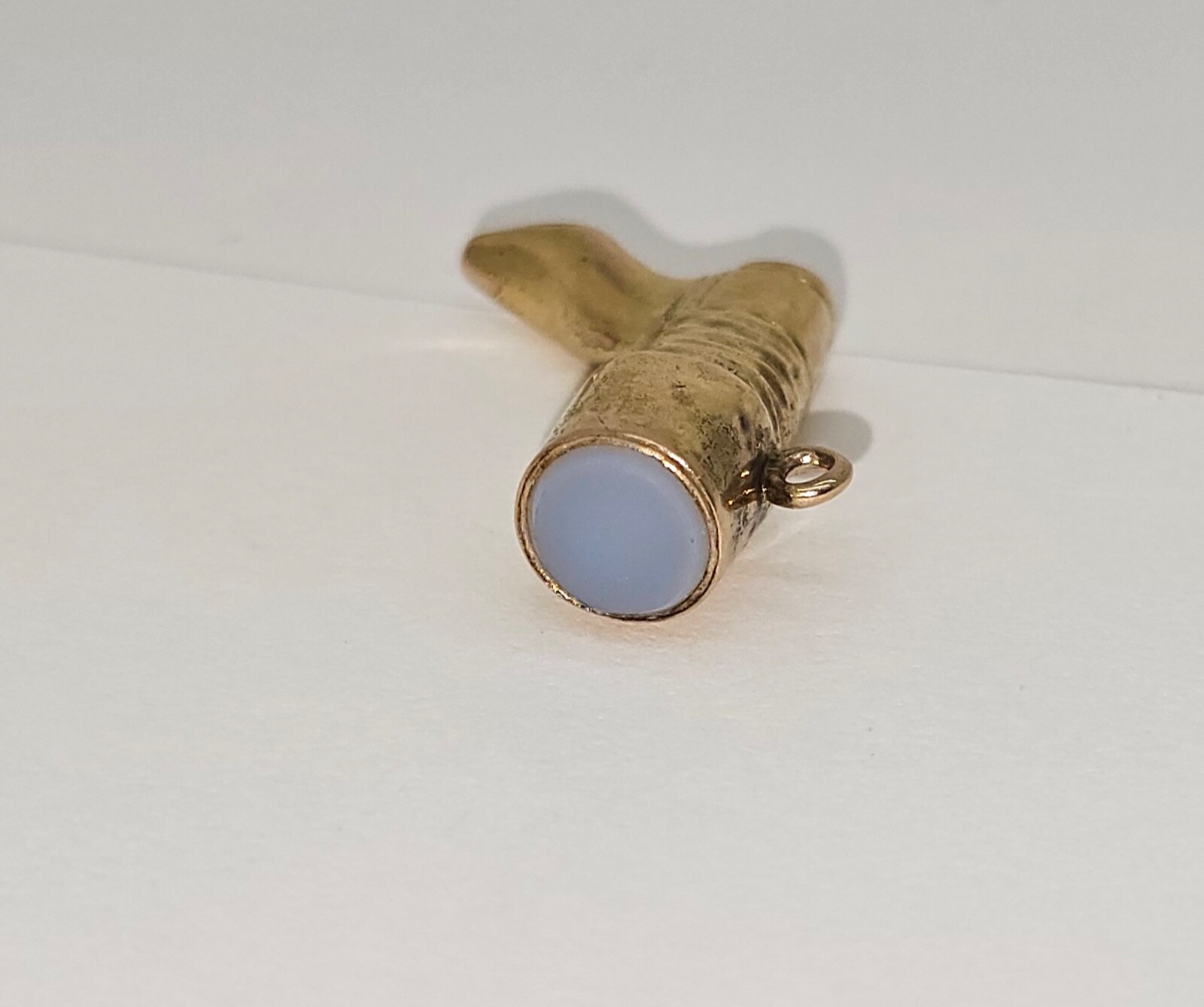 ANTIQUE 14K SOLID GOLD CHALCEDONY EQUESTRIAN FOX … - image 7