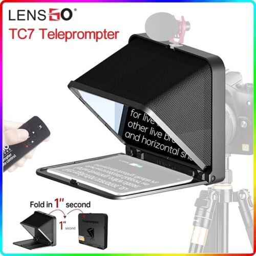LENSGO TC7 Foldable Teleprompter 7.9" For Camera Tablet Phone Interview Reader - 第 1/9 張圖片