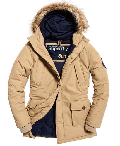 New Mens Superdry Faux Fur Trimmed 