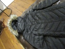 Kenneth Cole Faux Fur Trim Hooded Feathers & Down Puffer Coat Xs/tp Uk 6 Rrp 245