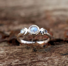 Rainbow Moonstone Ring 925 Sterling Silver Moonstone Ring Gift for Her