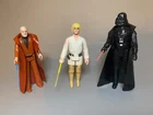 Vintage Star Wars Luke Skywalker, Vader, Ben Kenobi DT Lightsabers NICE
