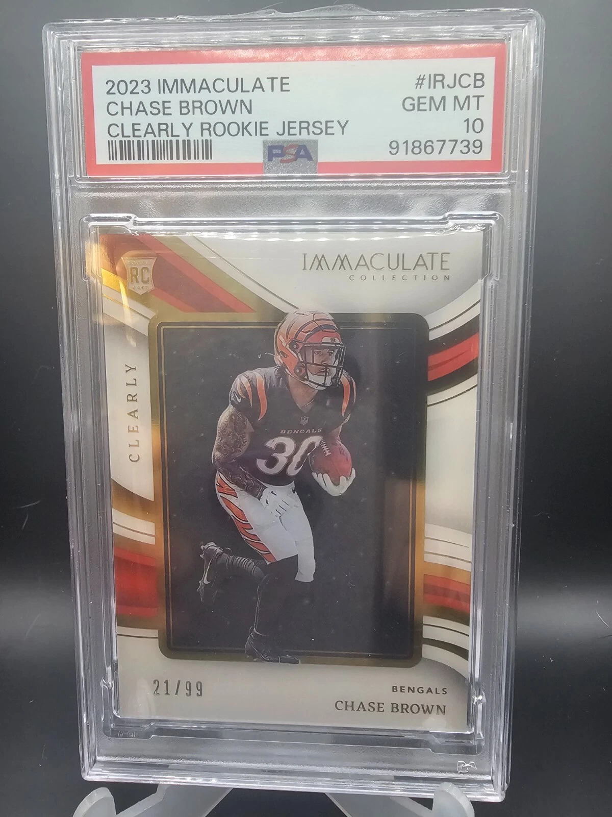 Chase Brown Panini Immaculate Collection Clearly Immaculate Rookie Jerseys #IRJCB Base