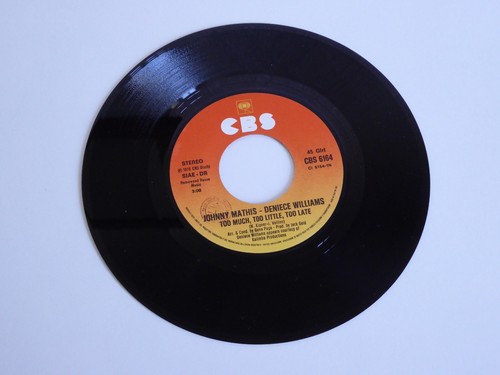 JOHNNY MATHIS DENIECE WILLIAMS TOO MUCH TOO LITTLE (ITALY) 7" SINGLE REC 1978 - Picture 3 of 4