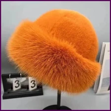 New Warm Fluffy Fur Bucket Hat Thicken Cold Plush Fisherman Hat Cover Head