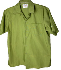 Happy Chef Short Sleeve Snap Up Top And Chef Hat Men's size S - 501 Green