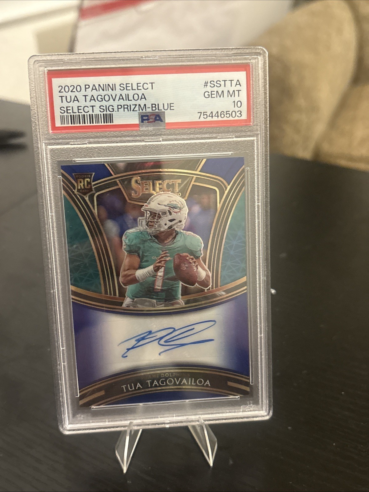 Tua Tagovailoa Panini Select Select Signatures Prizm #SSTTA Blue