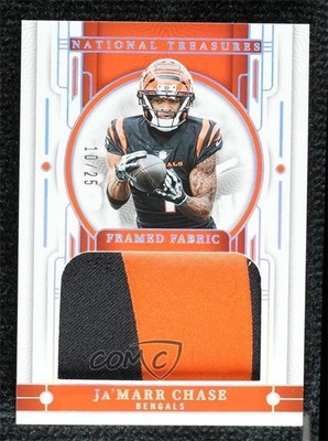 2023 Panini National Treasures Framed Fabric Holo Silver 10/25 Ja'Marr Chase 1q7