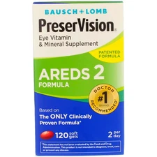 2 Pack Bausch & Lomb PreserVision AREDS 2 Softgels, 120 Ct