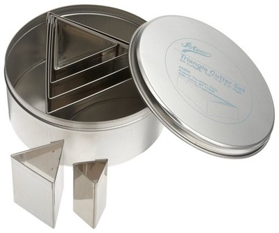 Ateco Stainless Steel Triangle Cookie Cutter Set of 6 Nesting Sizes 34 to 312...