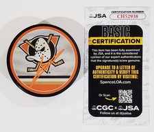 LUKAS DOSTAL SIGNED ANAHEIM DUCKS REVERSE RETRO NHL PUCK W JSA CERT