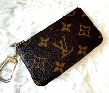 Louis Vuitton Monogram Pochette Cles Wallet Coin Purse Brown
