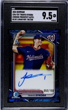 2025 BOWMAN CHROME BLUE LUNAR REFRACTOR AUTO 50/150 TRAVIS SYKORA COLOR MATCH RC