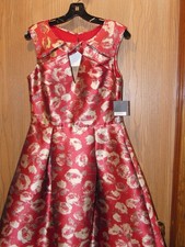Pamella Bond Red Poppy Floral Print Sleeveless Dress SIZE 6 NEW