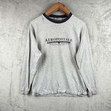 Aeropostale Y2K T-Shirt Mens S Gray Casual Cotton USA Made Streetwear Grunge VTG