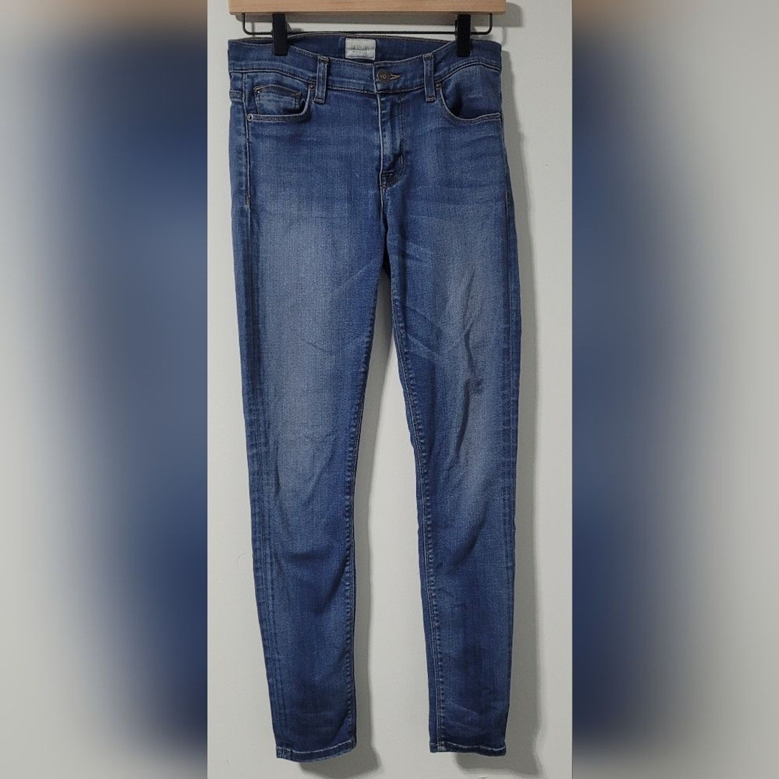 Hudson Nico Midrise Super Skinny Jeans Womens 26 Medium Wash Blue WM407DED USA
