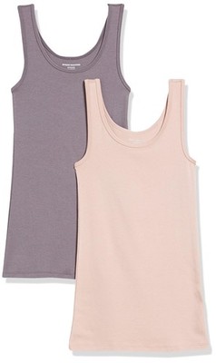 Damen Tanktop 2er-Pack S Schmale Passform Mauve/Zartrosa Amazon Essentials