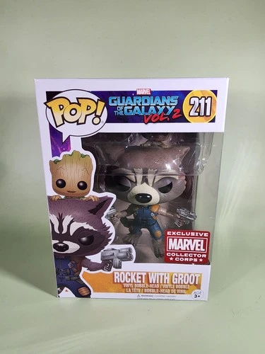 Funko Pop! Guardians of the Galaxy - Rocket w/ Groot Marvel Collectors Corps Exc