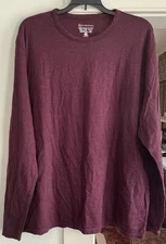 Cloudveil 100% Merino Wool Base Layer Long Sleeve Shirt Men's XXL Burgundy
