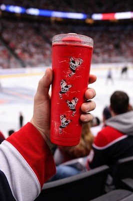 The Loud Cup 20 Oz Tumbler Stadium Horn Red / Crimson Hockey Player Decals