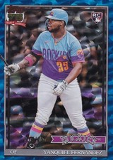 YANQUIEL FERNANDEZ /150 TOPPS ROOKIE 1991 BLUE CRACKLE FOIL RC ROCKIES 2026 S1