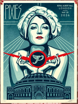 Shepard Fairey Pixies Royal Albert Hall Blue Signed & Numbered In Tube