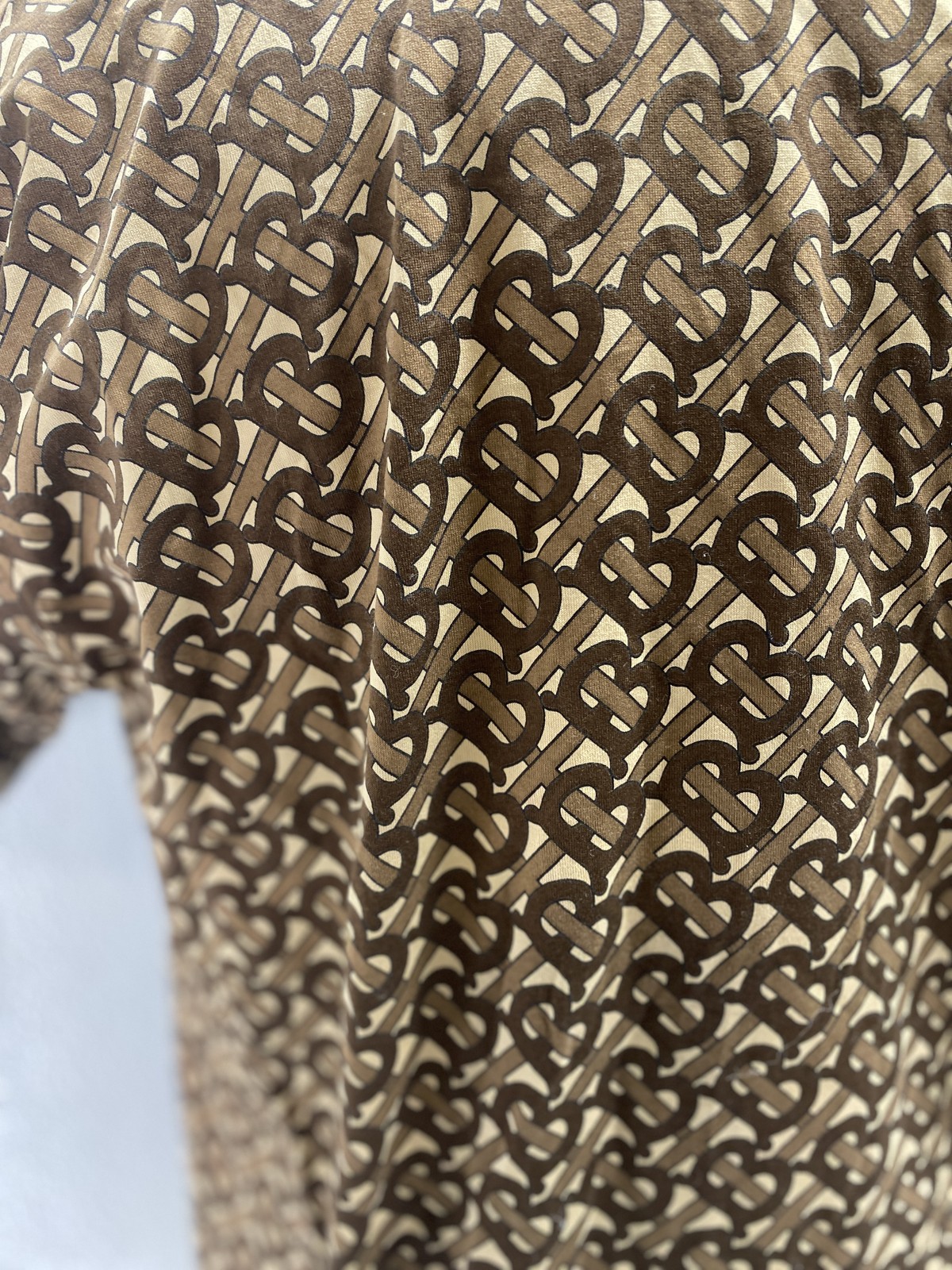 Burberry Mens Monogram Stripe Short Sleeve T-Shirt Size M Bridle Brown Pattern thumbnail 9