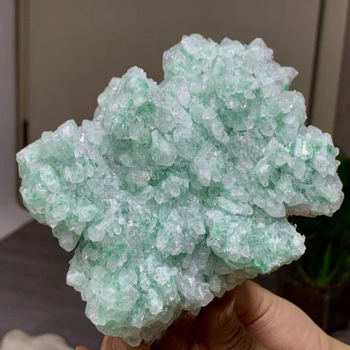 1.85LB Rare green Phantom Strawberry Crystal Clusters Mineral Specimen