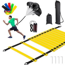 MIVERYEA Soccer Training Equipment Set, 20 Feet 12 Rungs Pro Speed Yellow