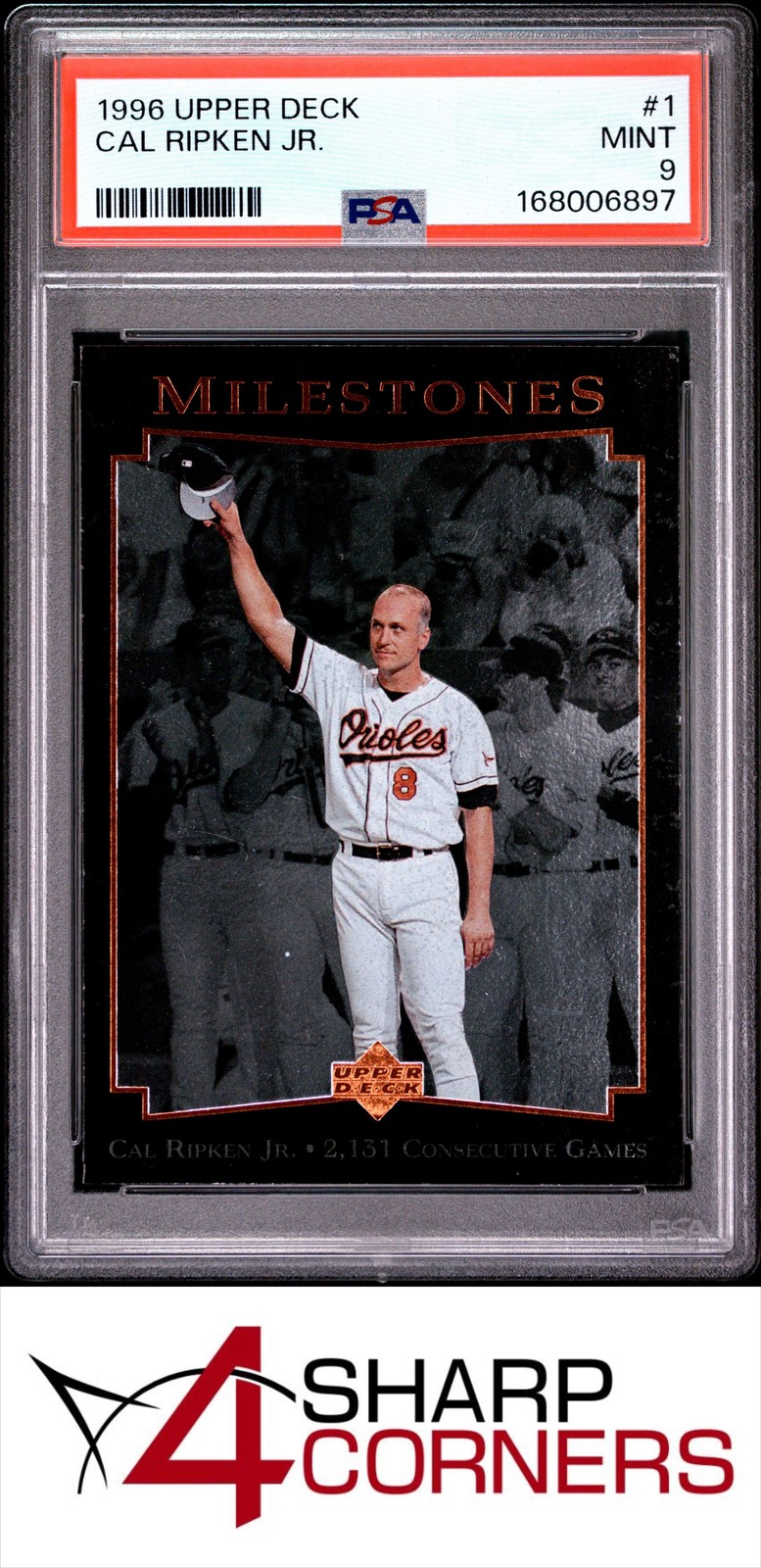 1996 UPPER DECK #1 CAL RIPKEN JR. ORIOLES HOF PSA 9 view 1