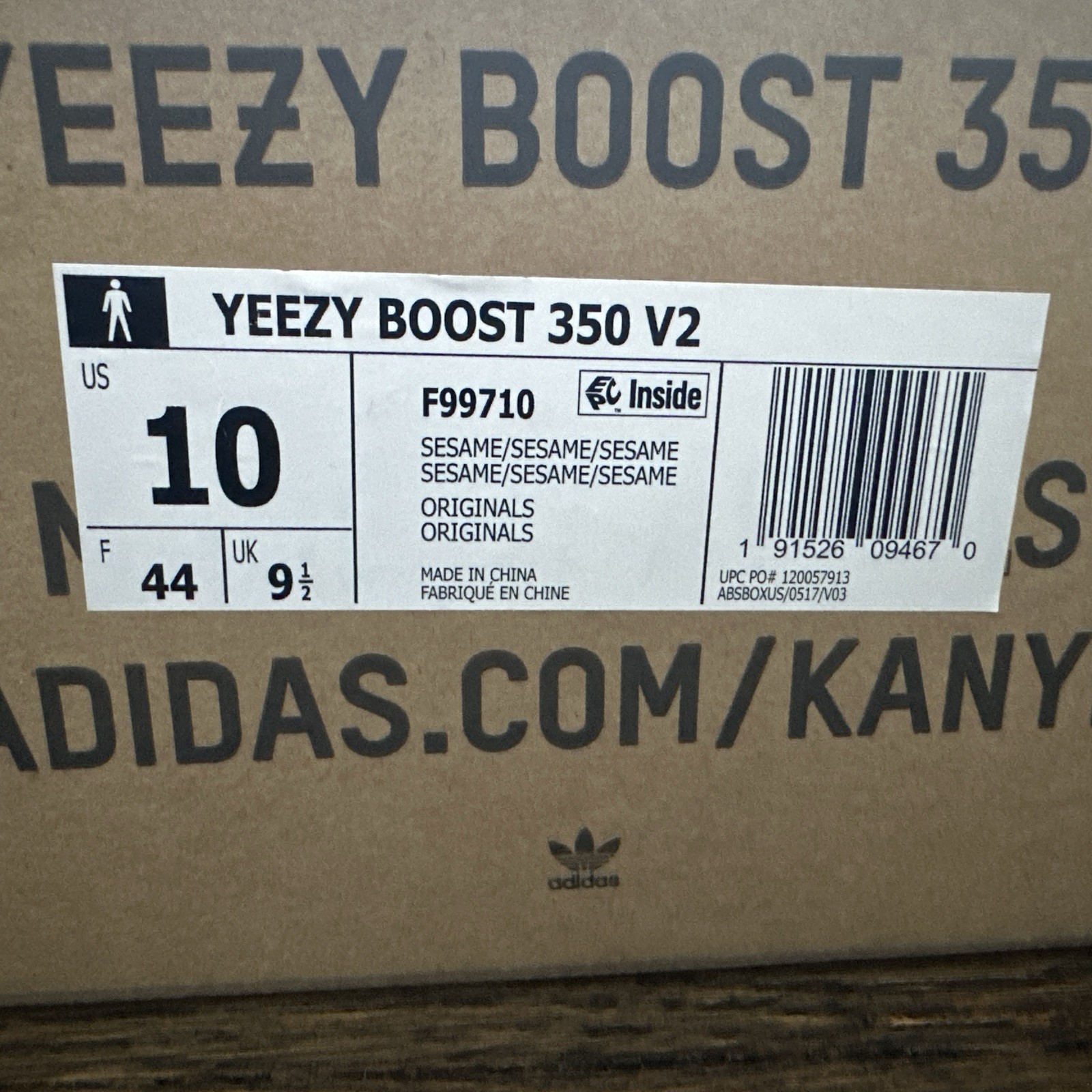 Adidas Yeezy Boost 350 V2 Sesame F99710 Sneakers Shoes Men’s Size 10 thumbnail 8