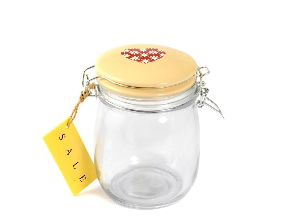 Glass Jar Ceramic Lid For Salt 750Cc *Occ H&H
