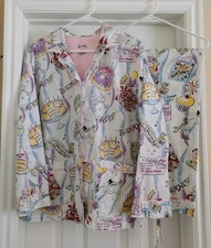 Nick and Nora EUC HTF Happy Birthday 100 Cotton Pajama Set L