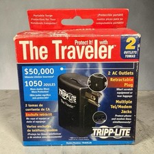 Tripp Lite Traveler Portable Surge Protector 1050 Joules 2 Outlet Laptop Phone