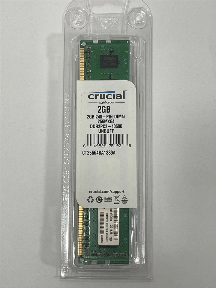 NEW 16GB (8 x 2GB) Crucial DDR3 1333MHz PC3-10600 RAM CT25664BA1339A - Image 3 of 3